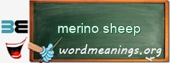 WordMeaning blackboard for merino sheep